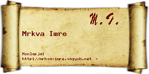 Mrkva Imre névjegykártya